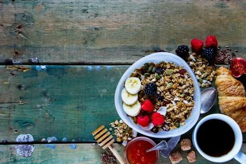Diet breakfast set Stock Photos
