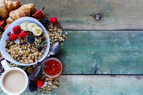 Diet breakfast set Stock Photos