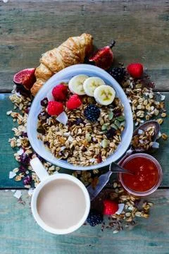 Diet breakfast set Stock Photos