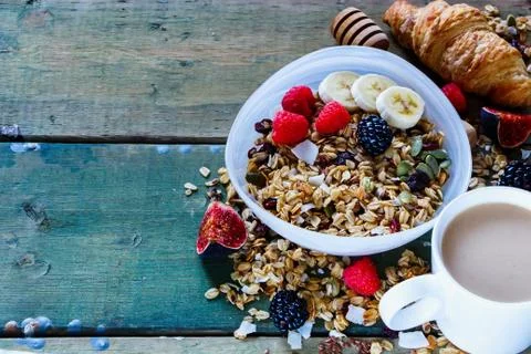 Diet breakfast set Stock Photos