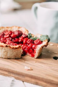 Diet cherry pie Stock Photos