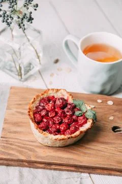 Diet cherry pie Stock Photos