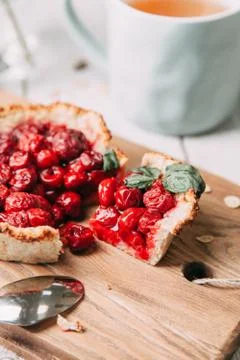 Diet cherry pie Stock Photos