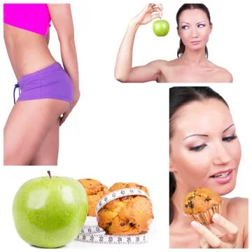 Diet collage Stock Photos