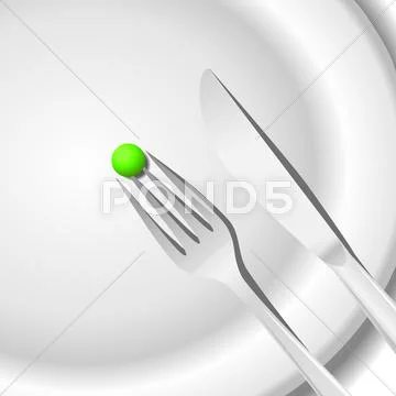 Diet concept, peas on a plate Stock Illustration