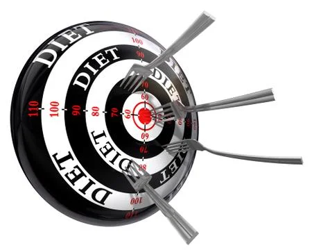 Diet concept target with forks Stock Illustration