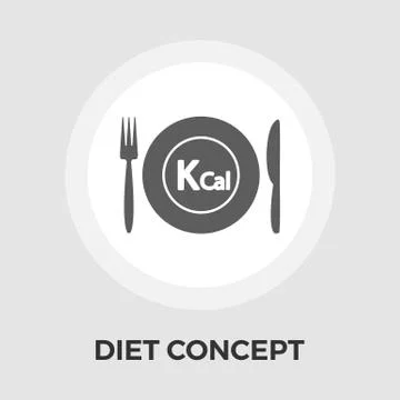 Diet concept vector flat icon Stock Illustration