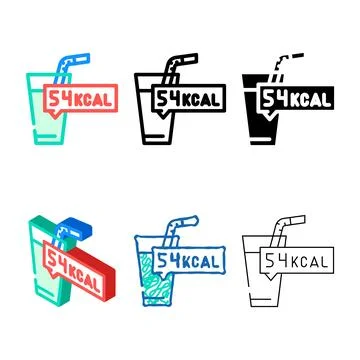 Diet drink color icon vector diversity Stock Illustration