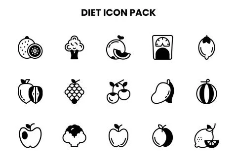 Diet DuoTone Scalable Icons Pack Stock Illustration