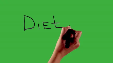 Diet - Hand writing on green screen Stock Footage 33783315