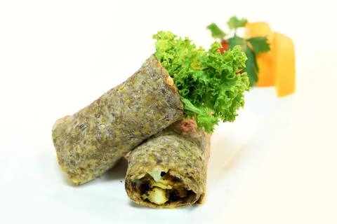 Diet Hummus with brown bread &amp; vegetables Stock Photos