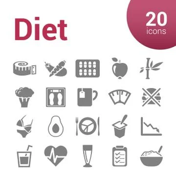 Diet icons Stock Illustration