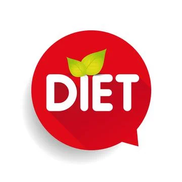 Diet label vector speech bubble Stock Illustration