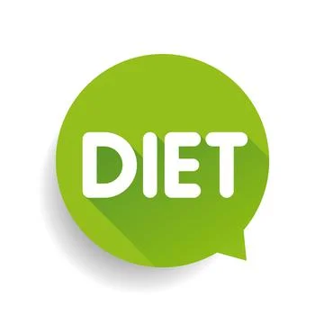 Diet label vector speech bubble Illustrazione stock