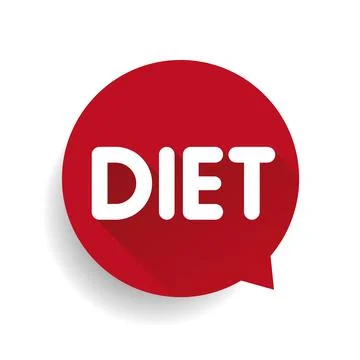 Diet label vector speech bubble Illustrazione stock