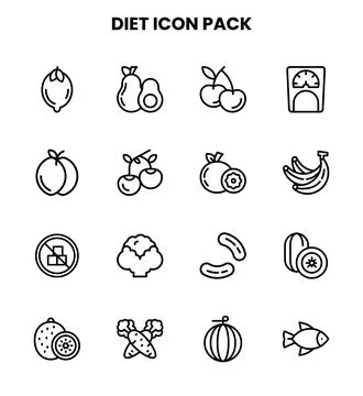 Diet Line Graphics Icons Pack Stockillustratie