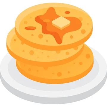 Diet pancake icon vector hot dessert stack Stock Illustration