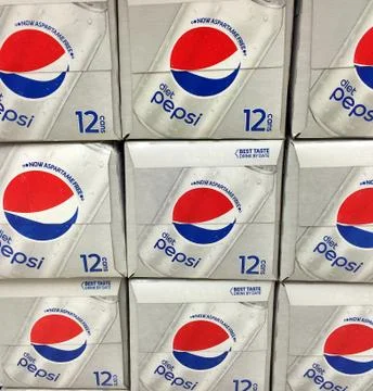 Diet Pepsi boxes 库存照片