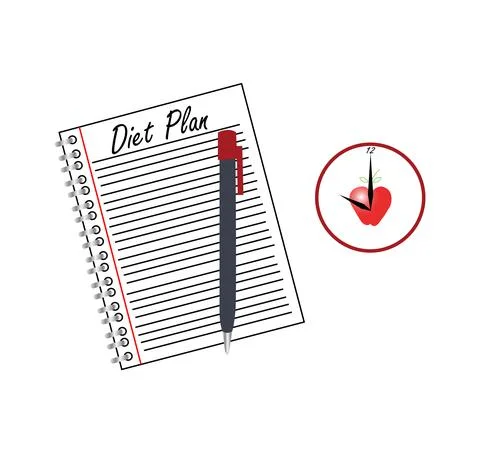 Diet plan and pencil Stock Illustration