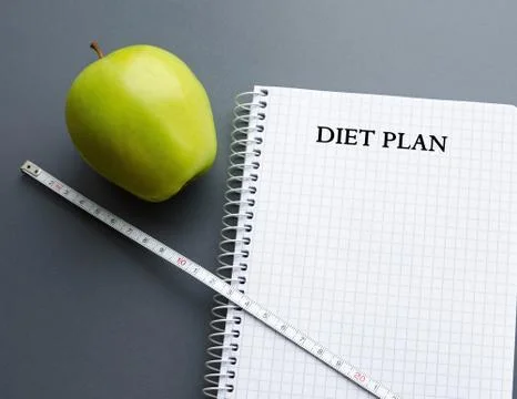 Diet plan blank notebook Stock Photos