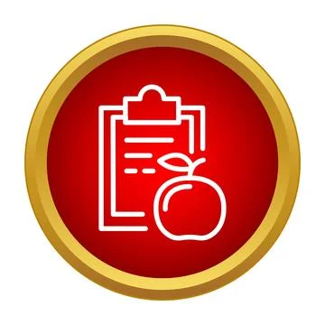 Diet plan checklist with apple for healthy living 库存插图