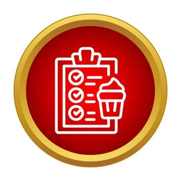 Diet plan checklist icon with cupcake suggestion Stock Illustration