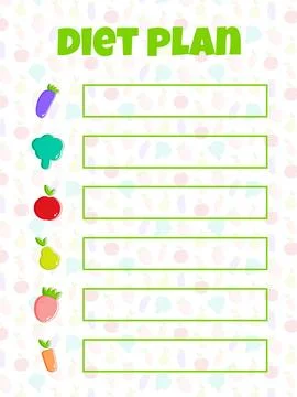Diet plan on green background. Diet healthy concept. Weight loss concept Stock Illustration