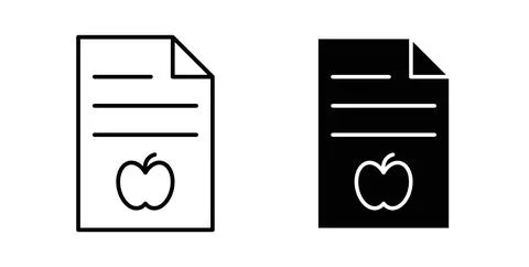 Diet plan icon in black and white. vector icon pack for websites Stock Illustration