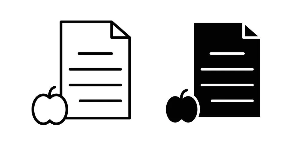 Diet plan icon concept logo design collection Stock Illustration