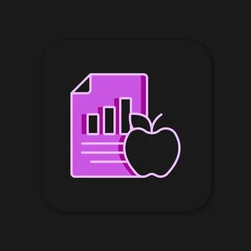 Diet plan icon isolated on isolated on black background. Concept of fitness m Stock Illustration