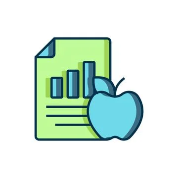 Diet plan icon isolated on isolated on white background. Concept of fitness m Stock Illustration