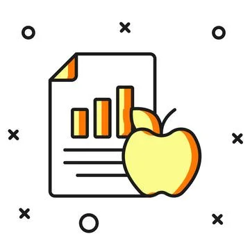 Diet plan icon isolated on isolated on white background. Concept of fitness m Stock Illustration