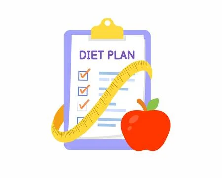 Diet plan with measuring tap Stock Illustration