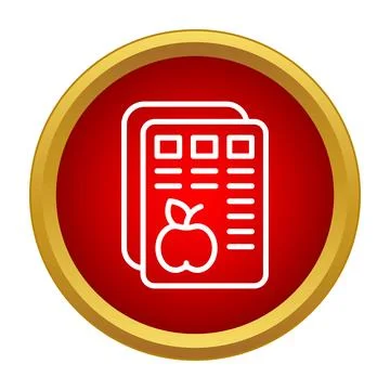 Diet plan nutrition facts menu food label icon Stock Illustration