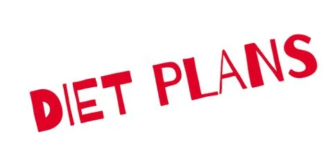 Diet Plans rubber stamp 스톡 일러스트