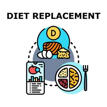 Diet replacement meal plan and nutrition concept Illustrazione stock