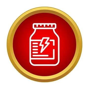 Diet supplement jar with lightning bolt icon イラスト素材
