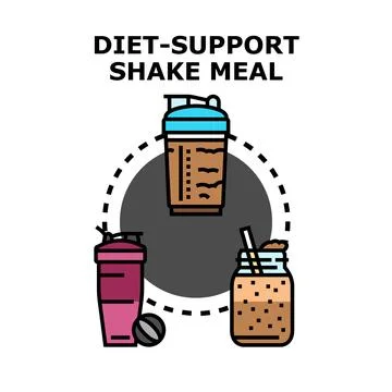 Diet support shake meal concentrating on healthy nutrition Illustration