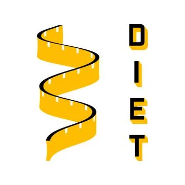 Diet - a symbol of a of a measuring tape. Stock Illustration