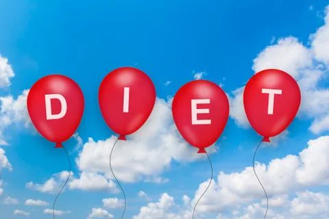 Diet text on balloon Stock Photos