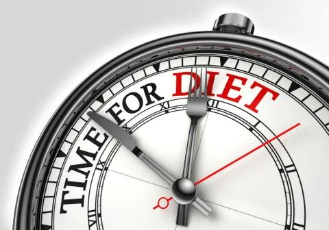 Diet time concept clock Stock Illustration