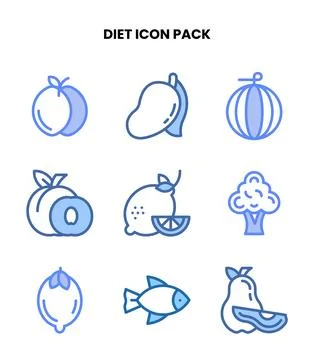 Diet Two Colour Icons Pack Stock Illustration