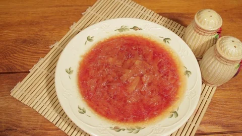 Diet vegetable soup. Vegetarian meal of ecologic clean vegetables Stock Footage 71600548