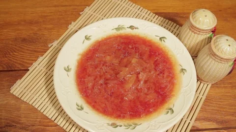 Diet vegetable soup. Vegetarian meal of ecologic clean vegetables Stock Footage 71600564