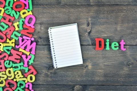 Diet on wooden table Photos