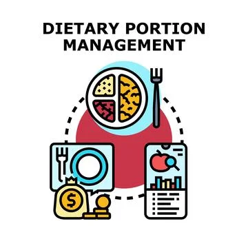 Dietary portion management concept vector illustration Stock Illustration