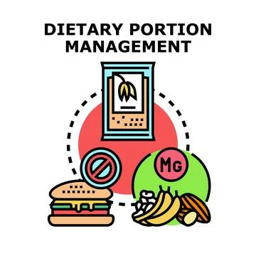 Dietary portion management with healthy and unhealthy food Stock Illustration