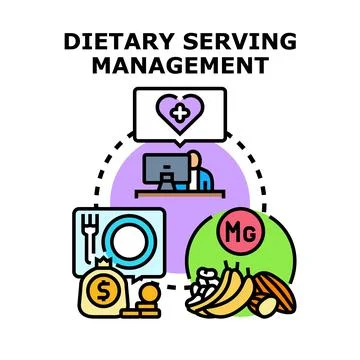 Dietary serving management system for healthy eating and wellness 스톡 일러스트