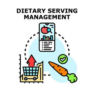 Dietary serving management using online app concept 스톡 일러스트