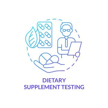 Dietary supplement testing blue gradient concept icon Stock Illustration